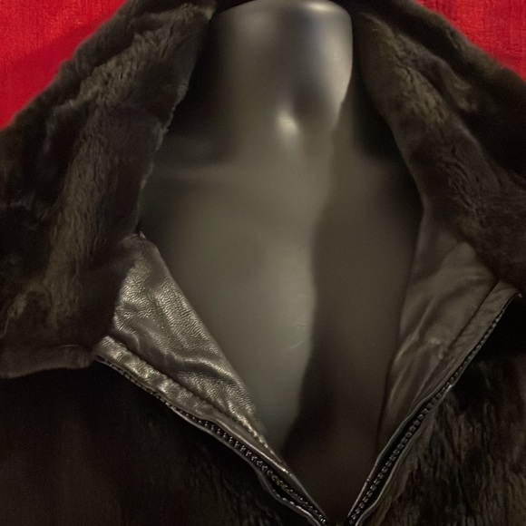 REVERSIBLE SHEARED MINK JACKET LG - Picture 2 of 7
